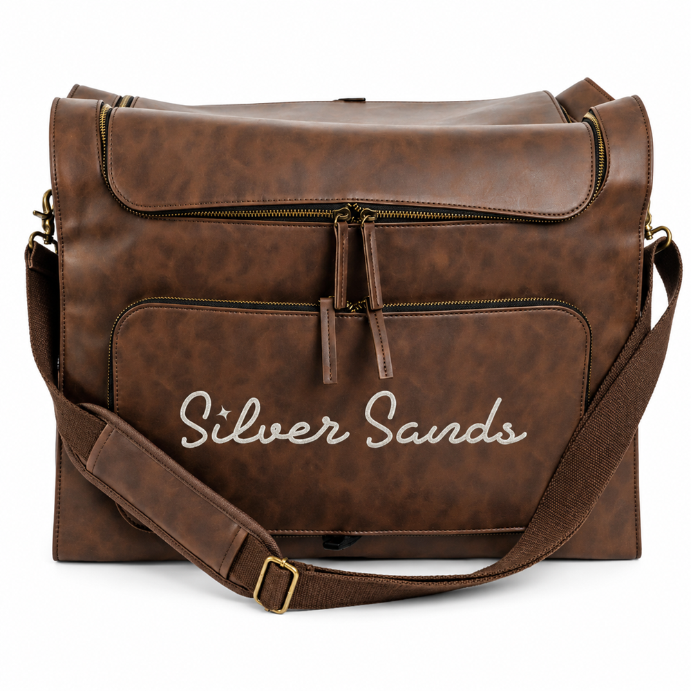 6-Bottle Leather Salesperson Backpack (Brown)