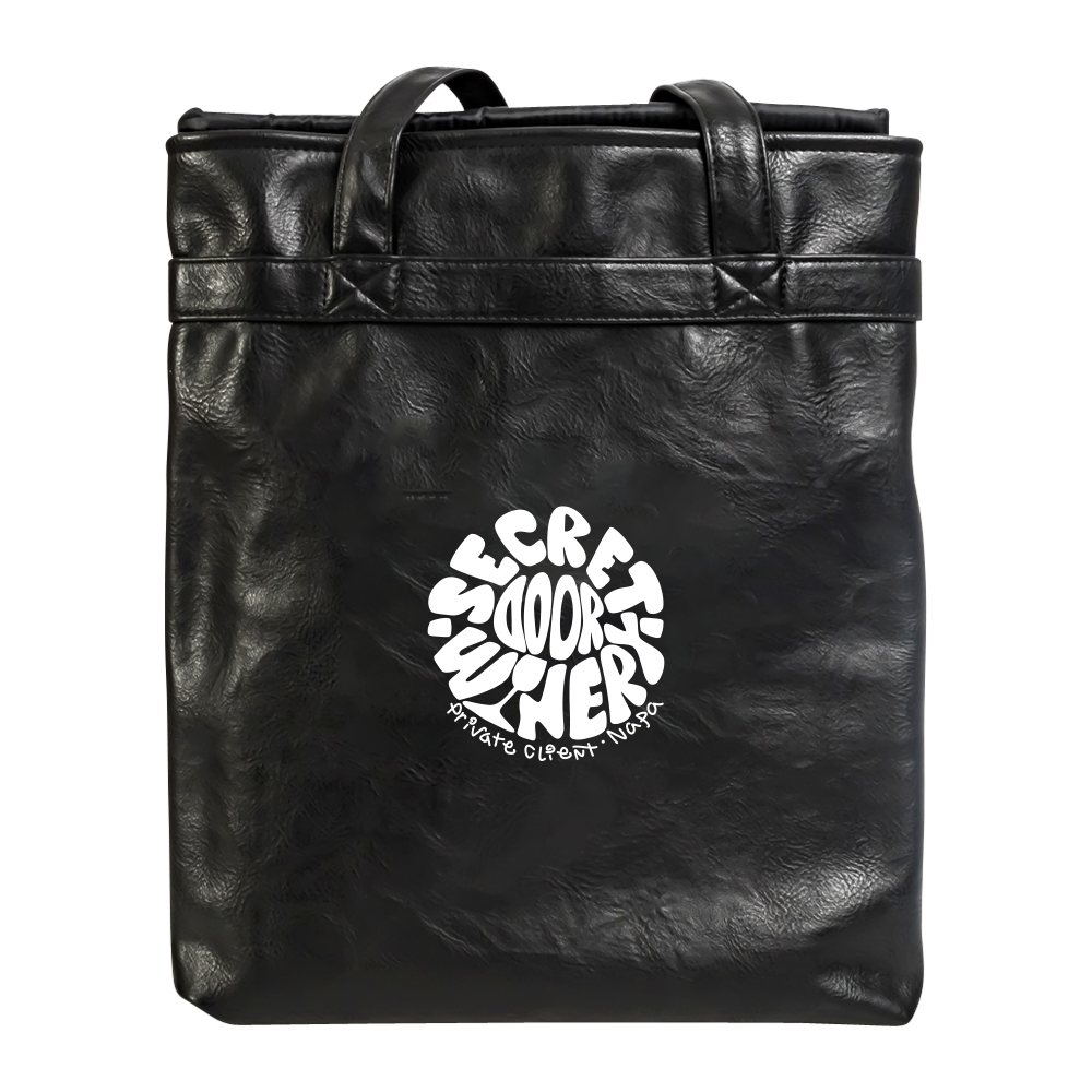 4-Bottle Leather Salesperson Tote Bag