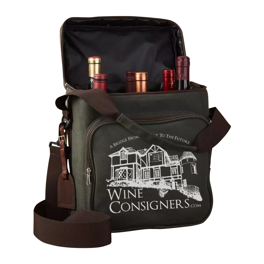6-Bottle Insulated Canvas Wine Bag