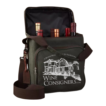 6-Bottle Insulated Canvas Wine Bag
