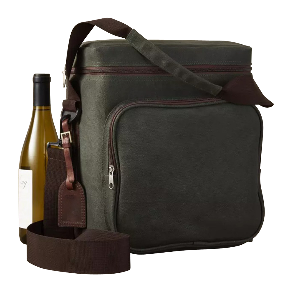 6-Bottle Insulated Canvas Wine Bag