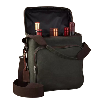 6-Bottle Insulated Canvas Wine Bag