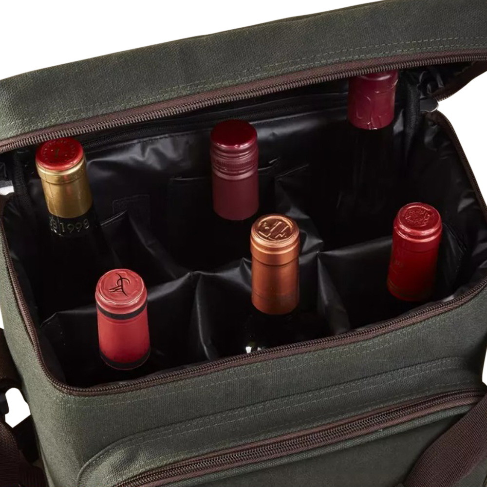 6-Bottle Insulated Canvas Wine Bag