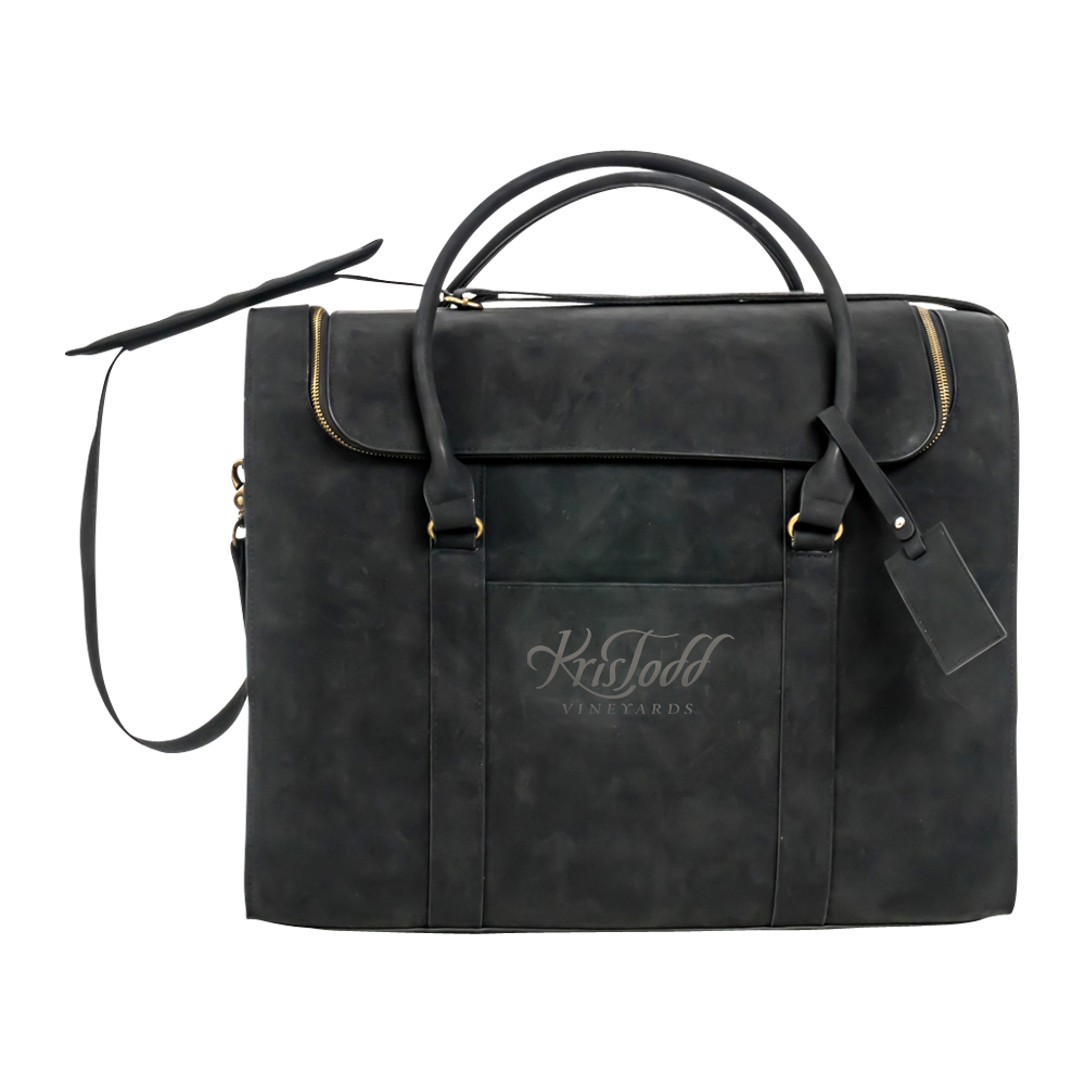 6-Bottle Leather Wine Duffel Bag