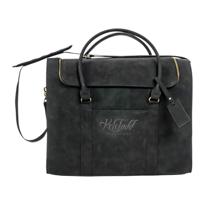 6-Bottle Leather Wine Duffel Bag