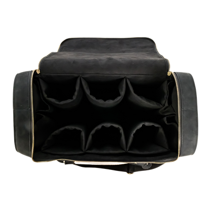 6-Bottle Leather Wine Duffel Bag