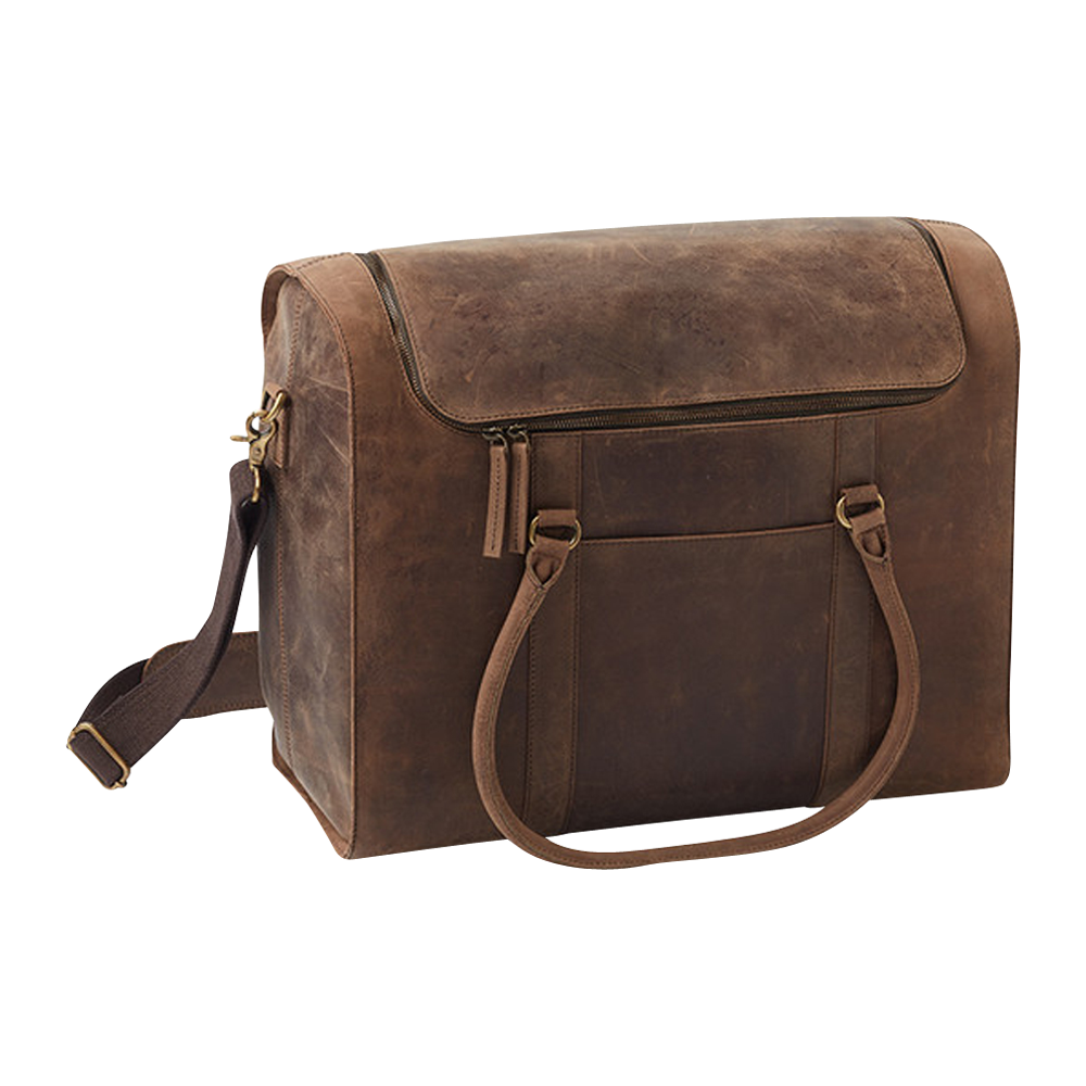 6-Bottle Leather Wine Duffel Bag
