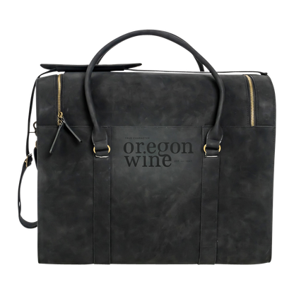 6-Bottle Leather Wine Duffel Bag