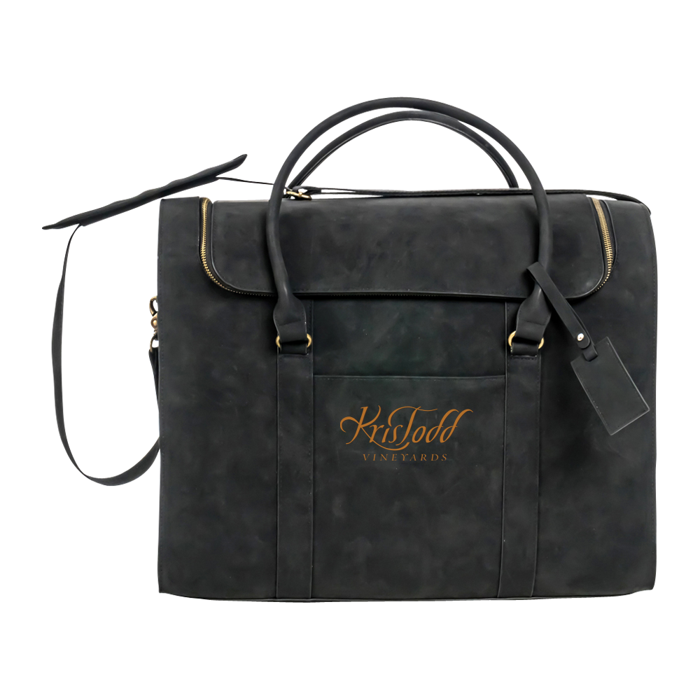 6-Bottle Leather Wine Duffel Bag