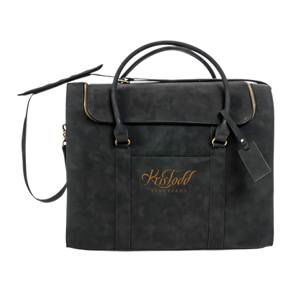 6-Bottle Leather Wine Duffel Bag
