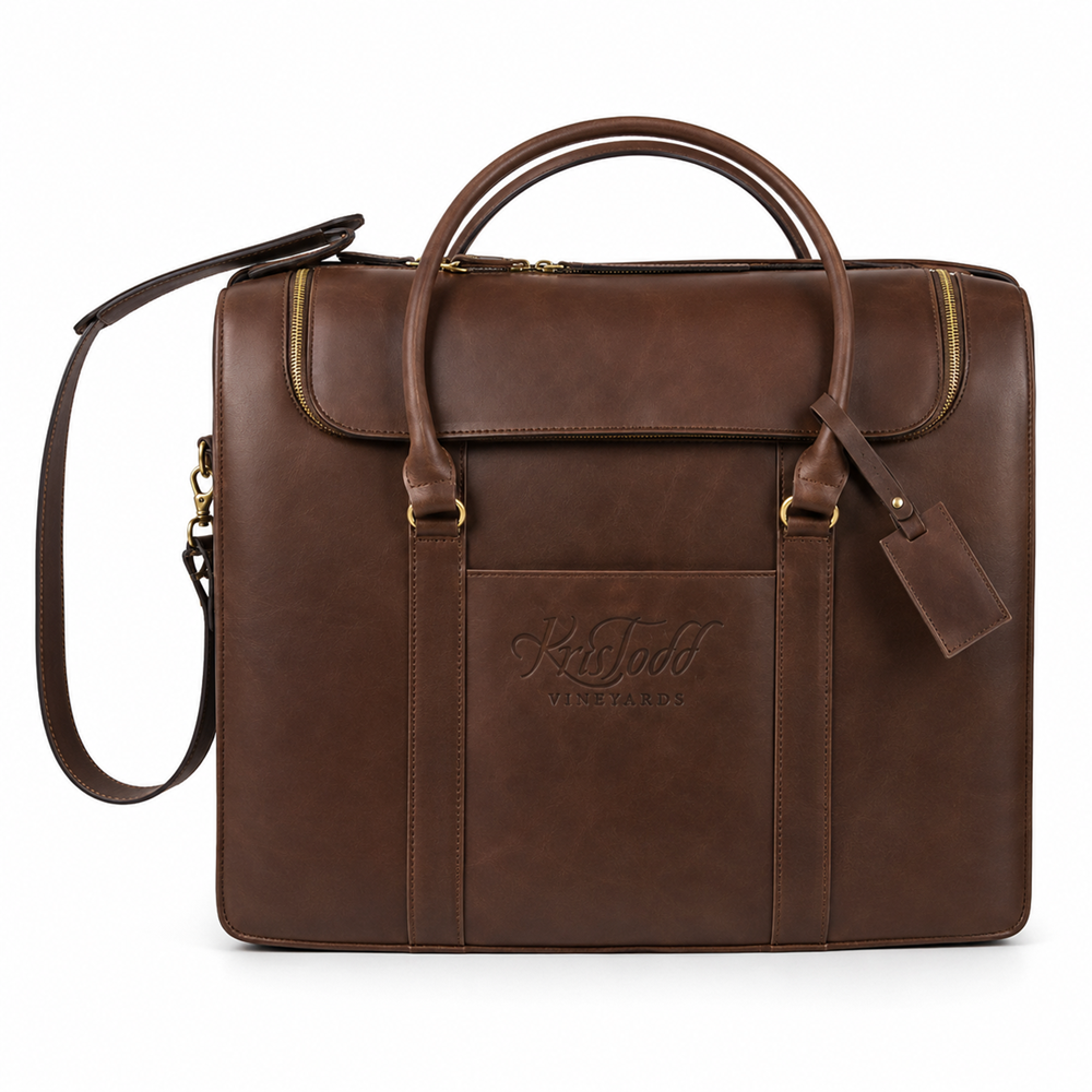 6-Bottle Leather Wine Duffel Bag