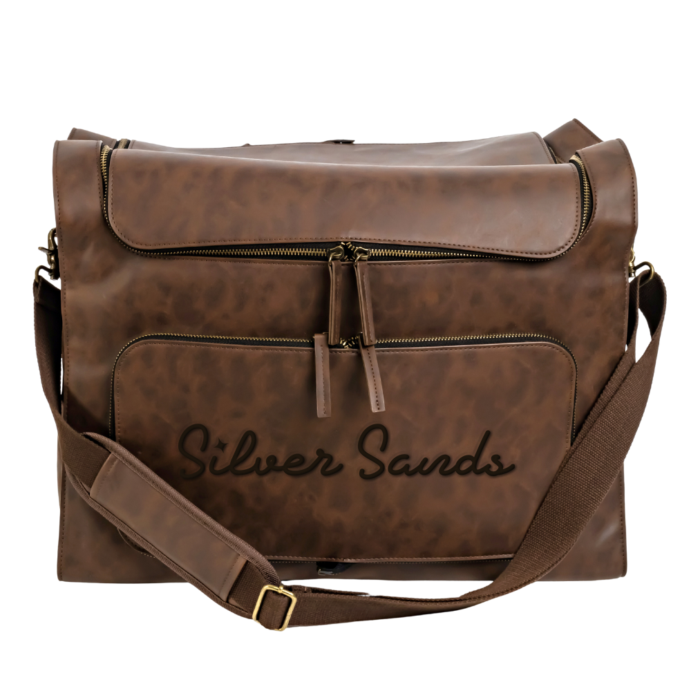 6-Bottle Leather Salesperson Backpack (Brown)