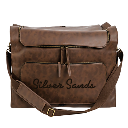 6-Bottle Leather Salesperson Backpack (Brown)