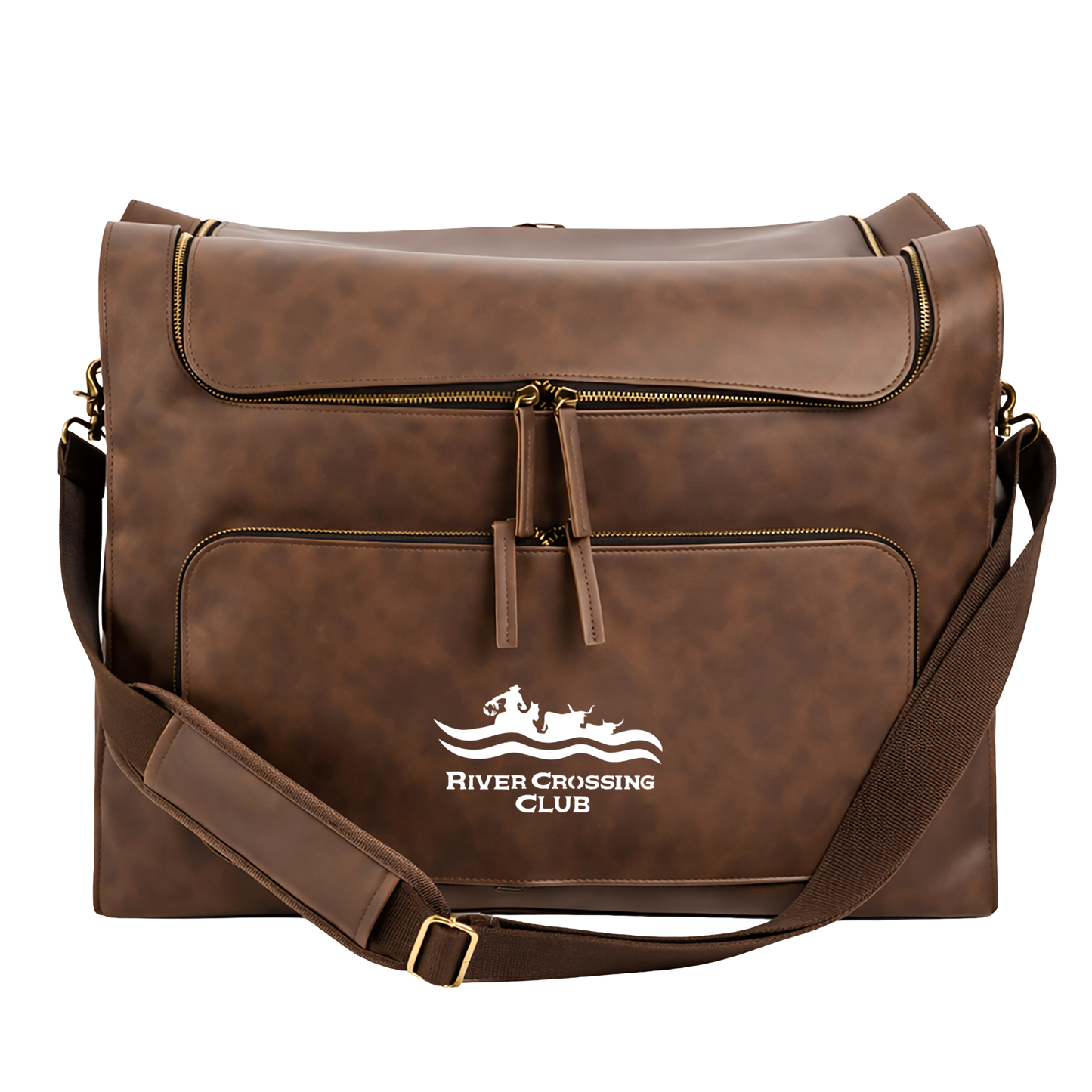 6-Bottle Leather Salesperson Backpack (Brown)