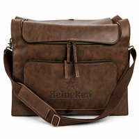 6-Bottle Leather Salesperson Backpack (Brown)