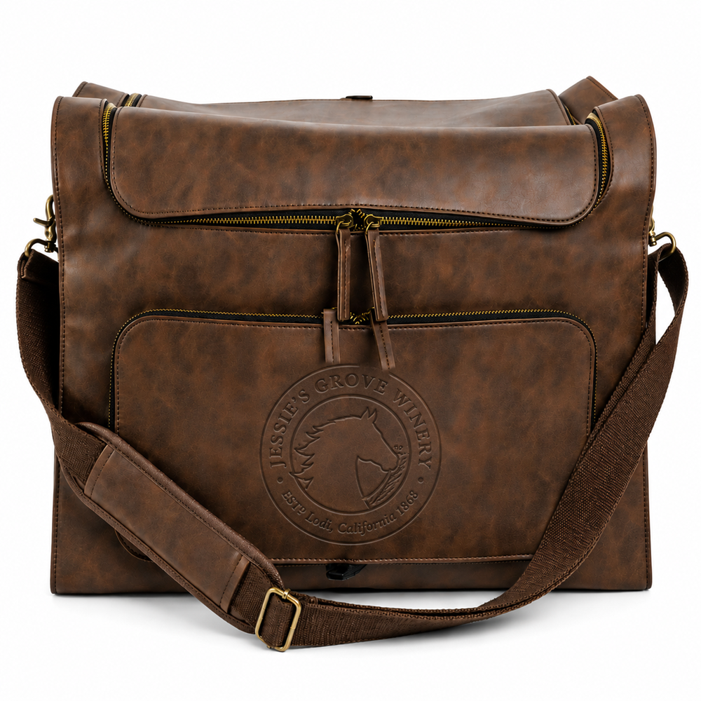 6-Bottle Leather Salesperson Backpack (Brown)